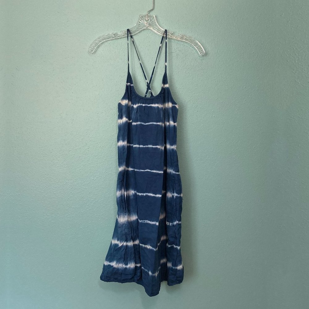 Madewell tie-dye spaghetti strap just-above-knee dress with hidden side pockets
